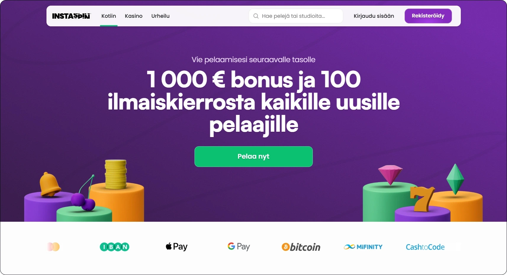 Instaspin Kasino kotisivu ja nopea rekisteröityminen