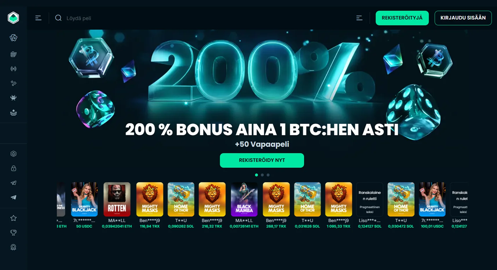 Mega Dice Kasino kotisivu ja nopea kotiutus